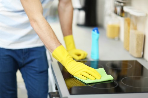 Professional cleaners working in a SE24 home with attention to detail